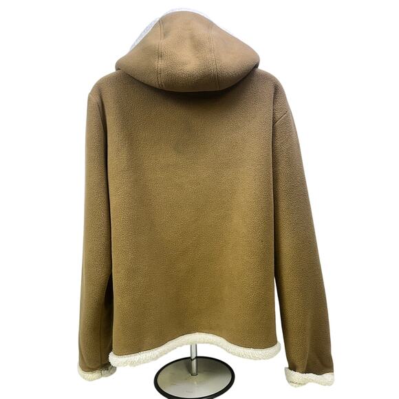 Faded Glory Women's Tan Sherpa Lined Full Zip Hoodie Size Large - Picture 3 of 12